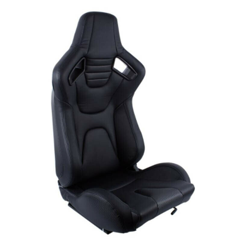 Coppia Sedili sportivi Recaro Replica avvolgenti auto pelle nera regol –  Brillante Luxury Custom